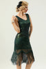 Load image into Gallery viewer, Black Deep V Neck Flapper 1920s Dress