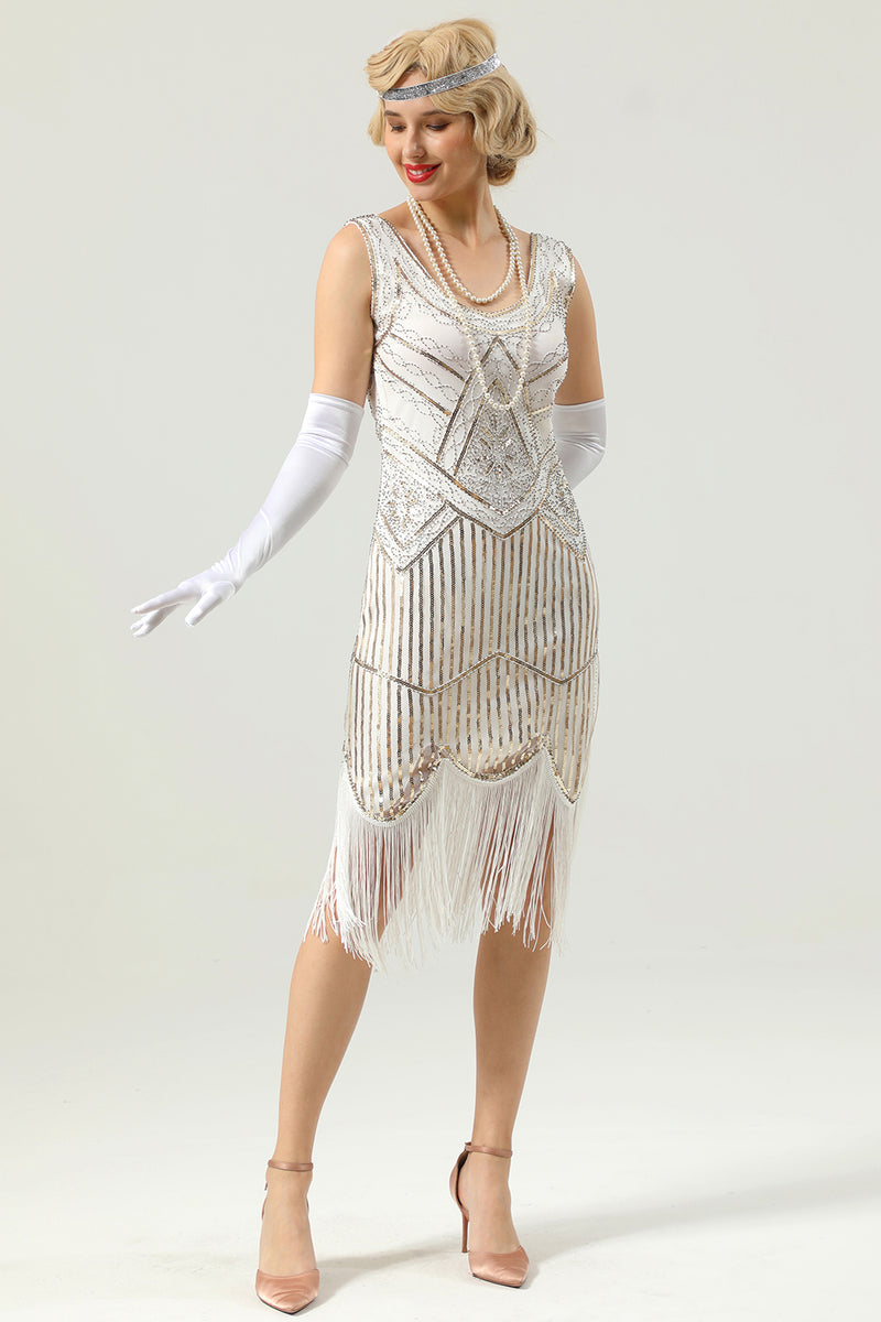 Load image into Gallery viewer, 1920 Retro Sequin Fringe Dress