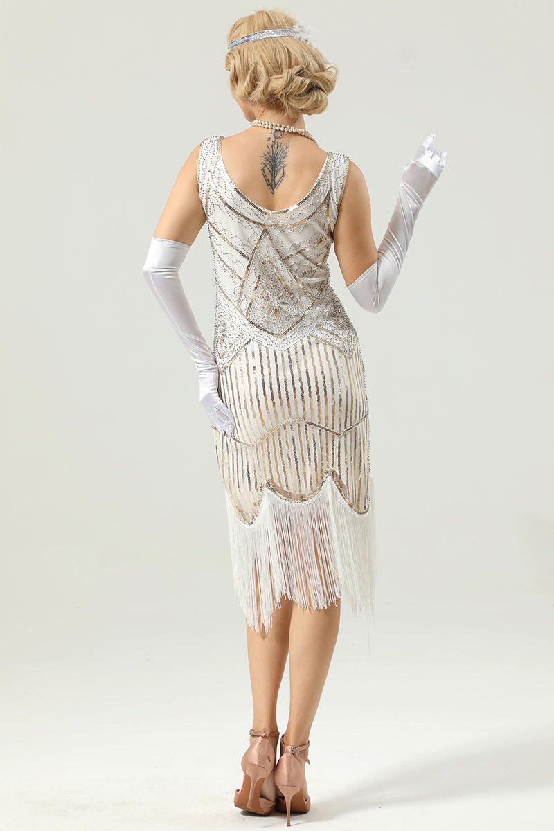 Load image into Gallery viewer, 1920 Retro Sequin Fringe Dress