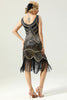 Load image into Gallery viewer, Black Deep V Neck Flapper 1920s Dress