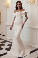 Load image into Gallery viewer, One Shoulder Mermaid Burgundy Prom Dress