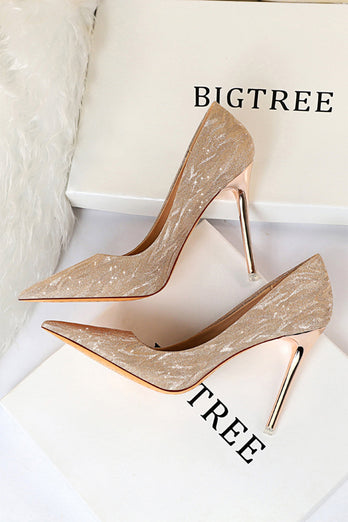 Shallow Toe Sequined Stiletto High Heels
