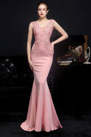 Load image into Gallery viewer, Blush Mermaid Prom Dress