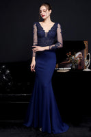 Load image into Gallery viewer, White Applique Mermaid Prom Dress