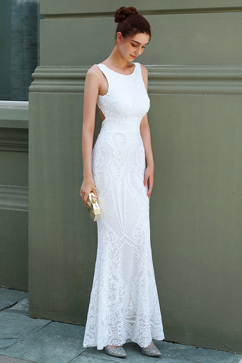 White Mermaid Formal Dress
