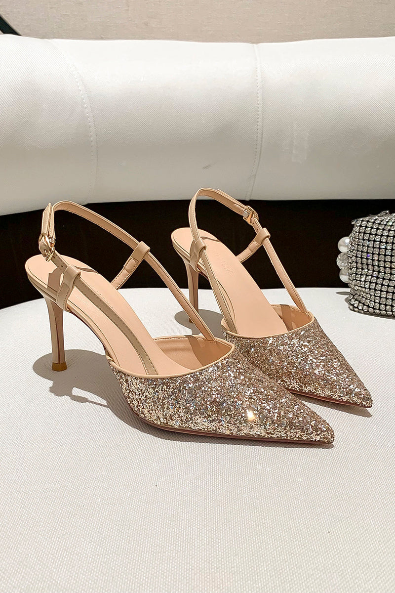 Load image into Gallery viewer, Stiletto High Heels with One Buckle and Toe Cap