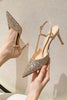 Load image into Gallery viewer, Stiletto High Heels with One Buckle and Toe Cap