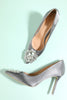 Load image into Gallery viewer, Grey Rhinestone Party Shoes