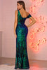 Load image into Gallery viewer, Off Shouder Sequins Prom Dress with Slit