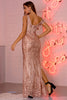 Load image into Gallery viewer, Off Shouder Sequins Prom Dress with Slit