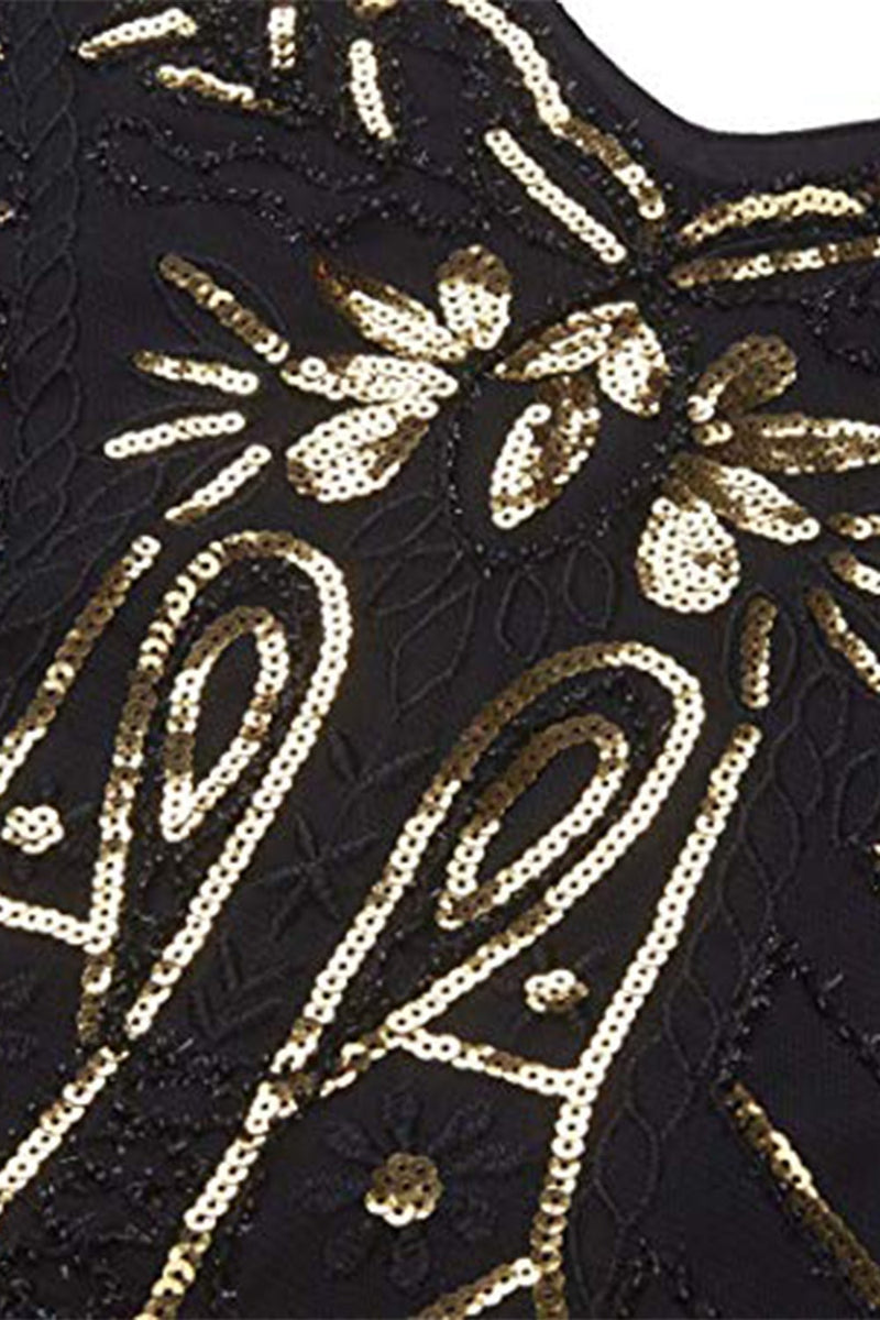 Load image into Gallery viewer, Green V Neck 1920s Great Gatsby Dress