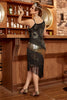Load image into Gallery viewer, Black Fringe Seuqins Gatsby 1920s Dress