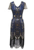 Load image into Gallery viewer, Black Golden 1920 Retro Sequin Dress