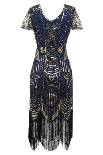 Black Golden 1920 Retro Sequin Dress
