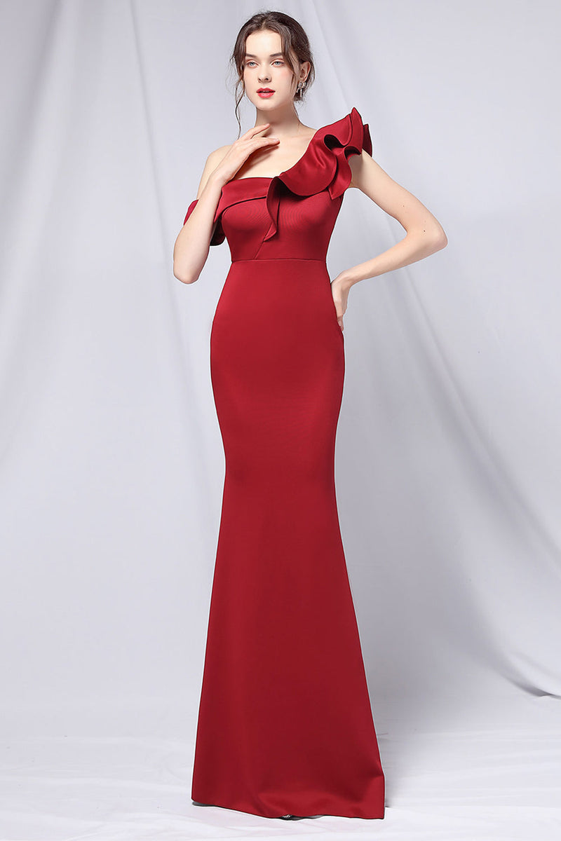 Load image into Gallery viewer, One Shoulder Simple Prom Dress