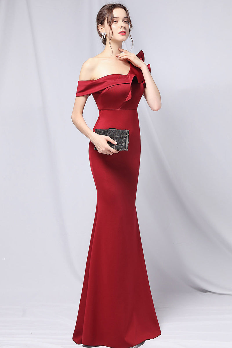 Load image into Gallery viewer, One Shoulder Simple Prom Dress