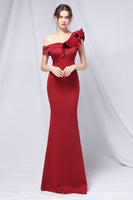 Load image into Gallery viewer, One Shoulder Simple Prom Dress