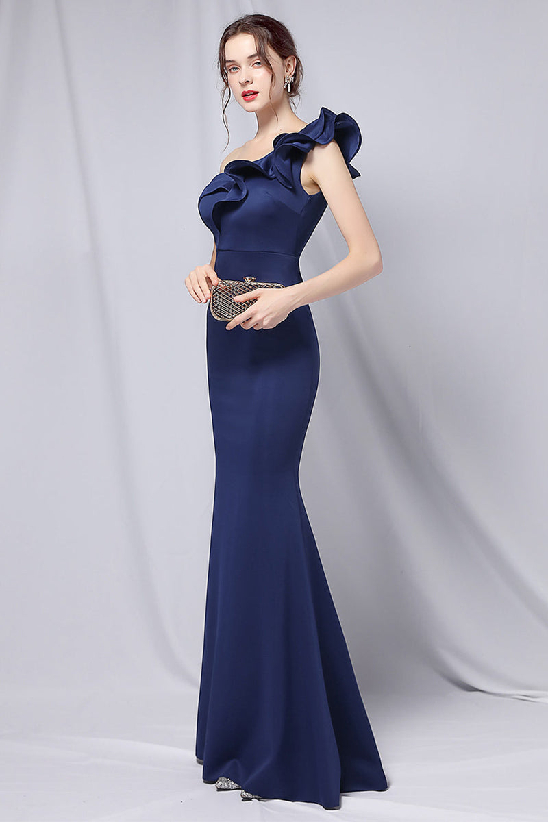 Load image into Gallery viewer, One Shoulder Simple Prom Dress