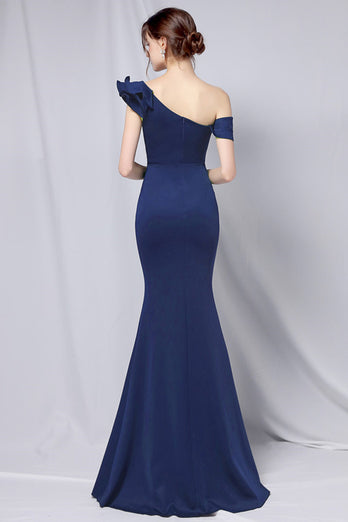One Shoulder Simple Prom Dress