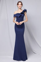 Load image into Gallery viewer, One Shoulder Simple Prom Dress