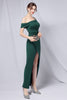 Load image into Gallery viewer, Burgundy One Shoulder Prom Dress with Slit