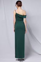 Load image into Gallery viewer, Burgundy One Shoulder Prom Dress with Slit