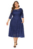 Load image into Gallery viewer, Plus Size Long Sleeves Lace Dress
