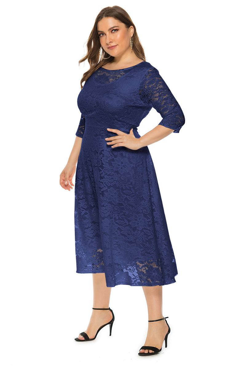 Load image into Gallery viewer, Plus Size Long Sleeves Lace Dress