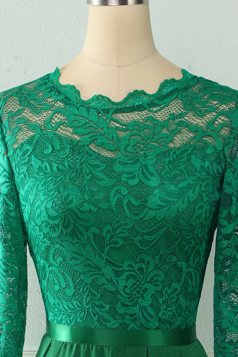 Load image into Gallery viewer, Back Lace Dress with Long Sleeves