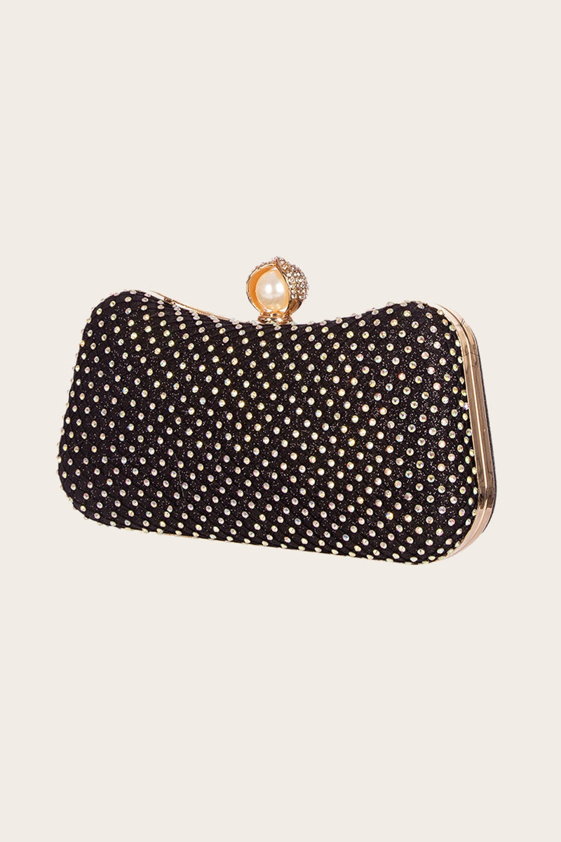 Load image into Gallery viewer, Black Beaded Prom Handbag
