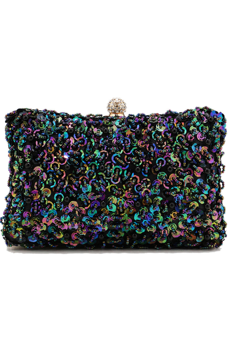 Load image into Gallery viewer, Black Sequins Prom Handbag