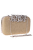 Load image into Gallery viewer, Golden Beaded Prom Clutch with Crystals