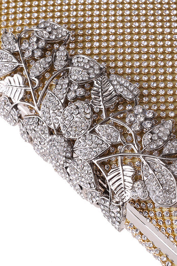 Golden Beaded Prom Clutch with Crystals