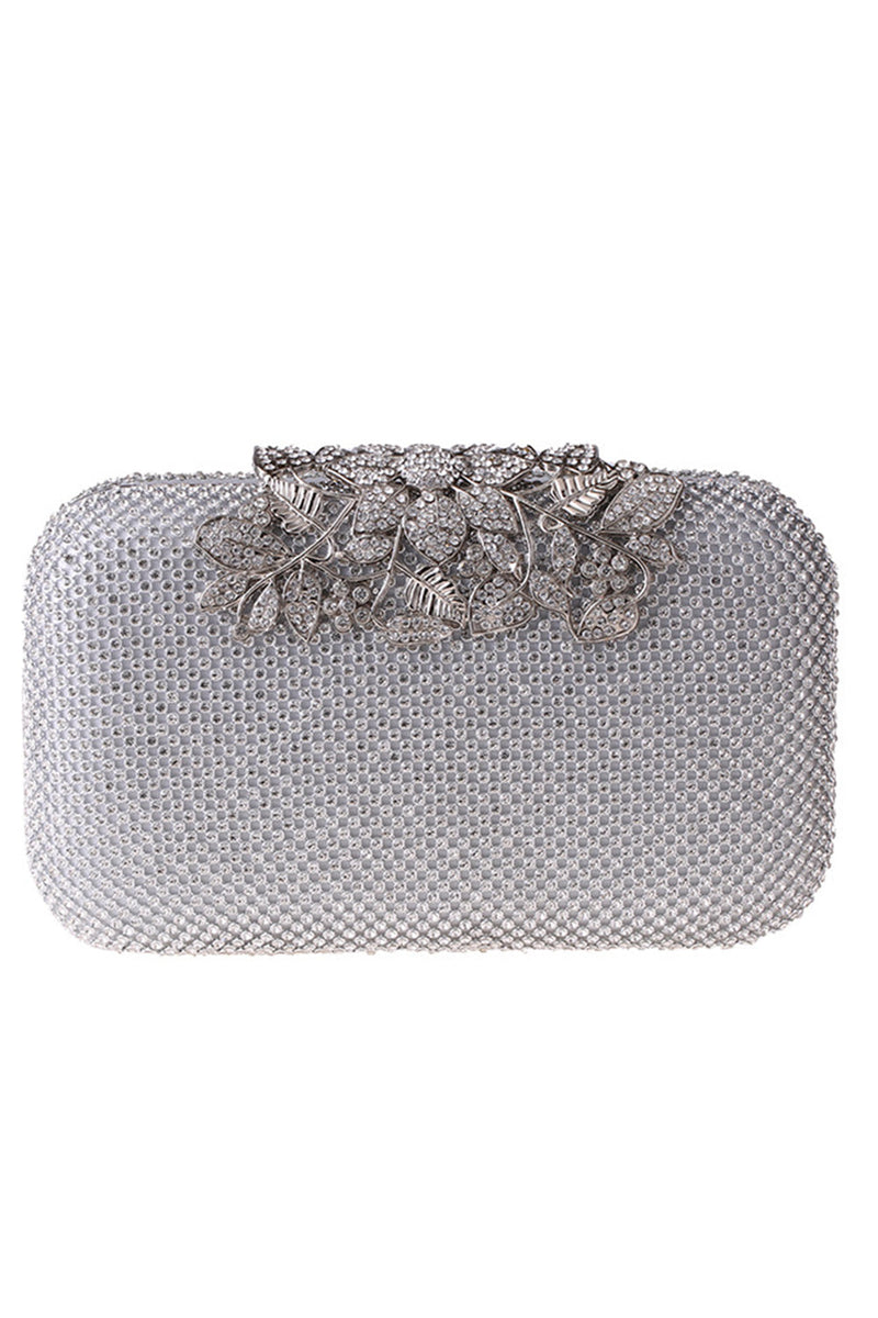 Load image into Gallery viewer, Golden Beaded Prom Clutch with Crystals