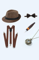 Load image into Gallery viewer, Black 1920s Accessories Set for Men