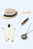Load image into Gallery viewer, Grey 1920s Accessories Set for Men