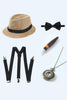 Load image into Gallery viewer, Khaki 1920s Accessories Set for Men