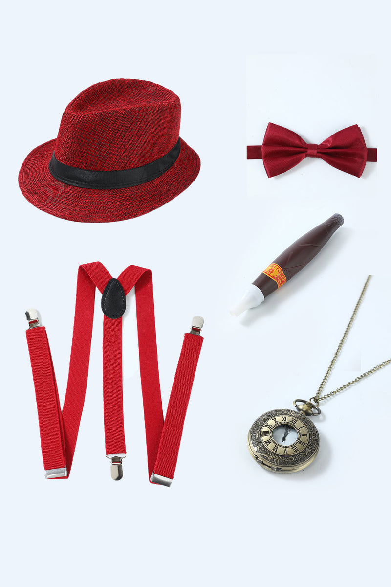 Load image into Gallery viewer, Black 1920s Accessories Set for Men
