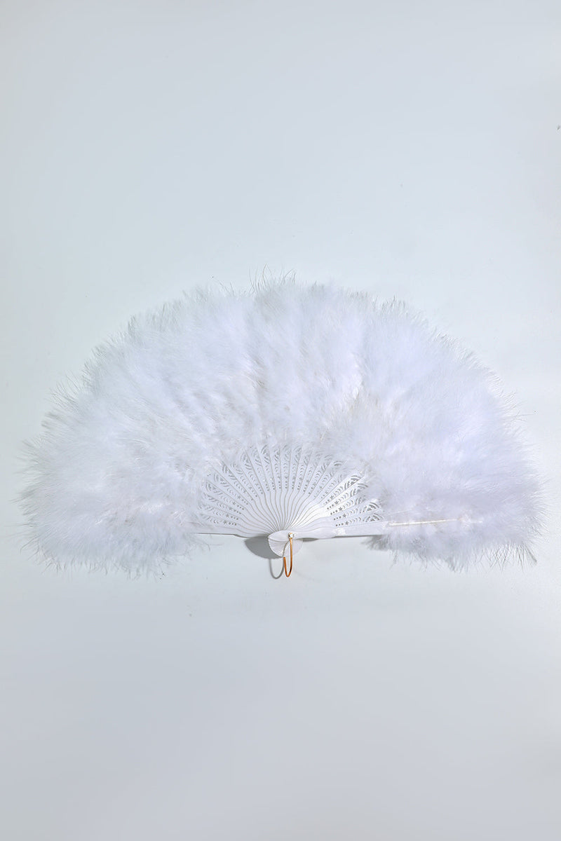 Load image into Gallery viewer, Gatsby Black Feather Folding Fan