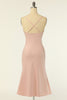 Load image into Gallery viewer, Sheath Spaghetti Straps Blush Bridesmaid Dress