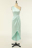 Load image into Gallery viewer, Sheath One Shoulder Sage Bridesmaid Dress