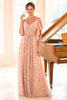 Load image into Gallery viewer, Floral Print Orange Bridesmaid Dress