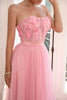 Load image into Gallery viewer, Gorgeous A Line Strapless Pink Prom Dress with Appliques