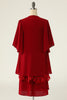 Load image into Gallery viewer, Dark Red Two Piece Mother of the Bride Dress with Lace