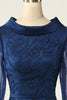 Load image into Gallery viewer, Navy Long Sleeves Bodycon Mother Dress