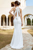 Load image into Gallery viewer, White Mermaid Halter Open Back Wedding Dress