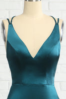 Load image into Gallery viewer, Blue Mermaid Backless Long Prom Dress