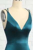 Load image into Gallery viewer, Peacock Blue Mermaid Backless Long Prom Dress