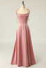 Load image into Gallery viewer, Blush Spaghetti Straps Long Prom Dress with Bowknot