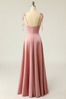 Load image into Gallery viewer, A Line Spaghetti Straps Light Green Long Prom Dress with Silt